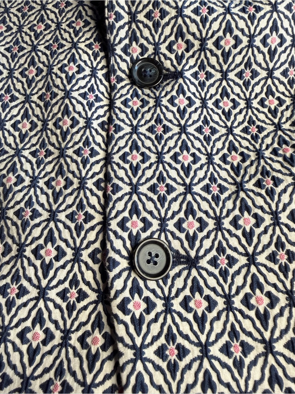 Mr. Turk Geometric Pattern Blazer Sport Coat Jacket Blue White Pink Size 42 - Picture 6 of 7